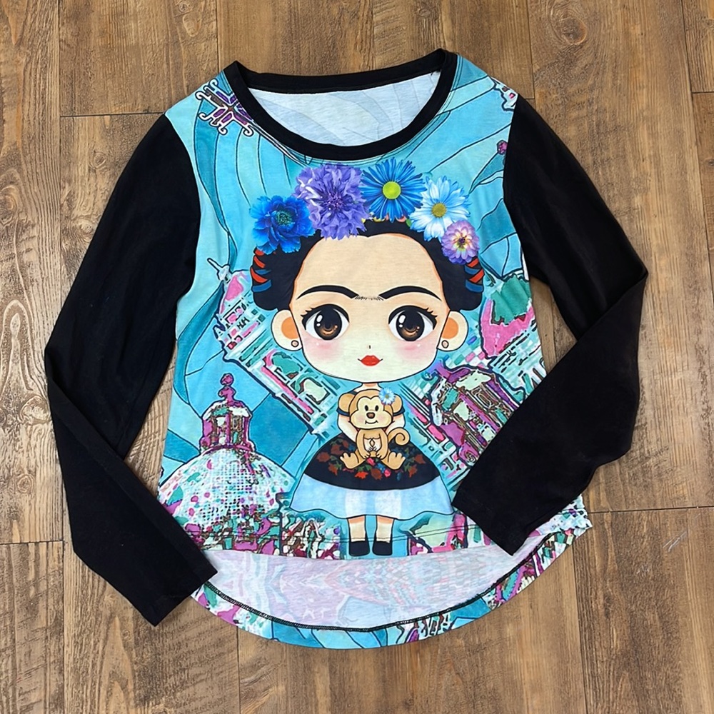 Mexican Frida T Shirt Long Sleeve - Picture 1 of 4